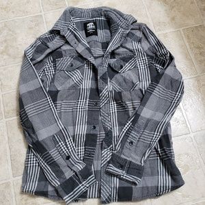 Gray Plaid Flannel Shirt